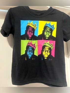 The Notorious B.I.G. Multi-Colored Crown Graphic Tee - Black Size 3T